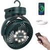 Camping Fan with Remote Control - 12000mAh Rechargeable Battery Powered