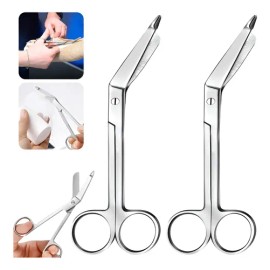 2pzs Tijera De Boton Acero Inox Para Uso Rudo Médico 14cm