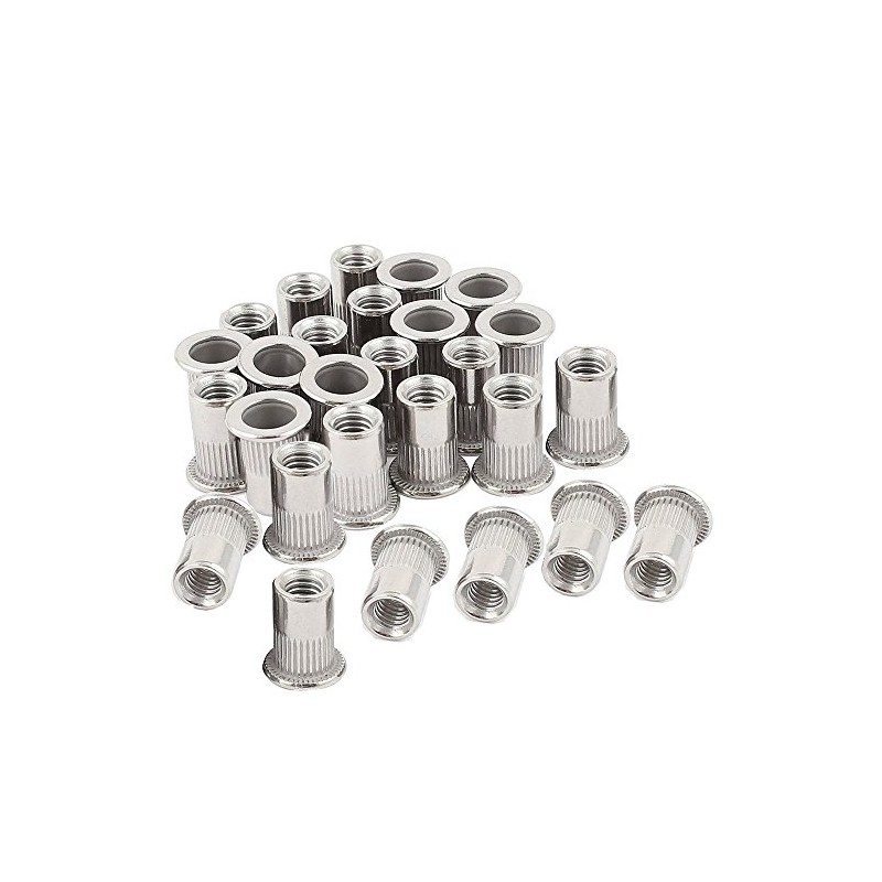 30PCs 1/4"-20 Stainless Steel Rivet Nuts Nutsert Threaded Rivet Insert