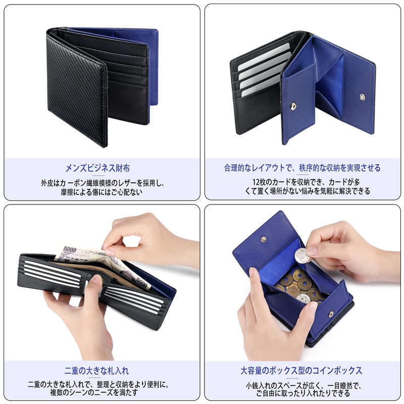 MORFFEYIA Men's Wallet, Large Capacity, Genuine Leather, YKK Product, Separate