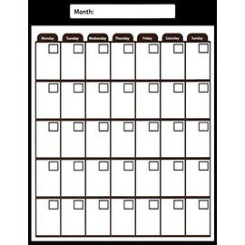 Magnetic Dry Erase Calendar - Monthly Planner/Locker Wallpaper - (Full sheet Magnetic) (Black)