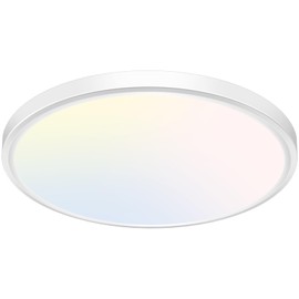 libtit 12 inch Flush Mount LED Ceiling Light Fixture, 3000K 4000K 6500K Adjustable, 28W 3200lm White Round Lighting Fixtures for Bathroom Shower Hallway Kitchen