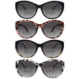 ZONLON 4 Pack Bifocal Sunglasses for Men and Women - Fashionable UV400 Outdoor Safety Glasses, 4 mixed colours