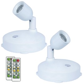 HAMVIDNE LED Spotlight, Battery Powered Picture Lights, Uplighting Indoor, Puck Lights with Remote, Small Spot Light for Wall Display Dartboard Painting Artwork -Natural White (White)