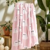 Smoofy Throw Blanket Halloween Blanket with White Ghost Pink Throw