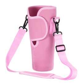 sourcing map Water Bottle Carrier Bag for 30oz 40oz Tumbler Cup, Water Bottle Holder with Adjustable Shoulder Strap, Crossbody Sling Bag for Hiking Camping Pink