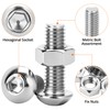 QWORK® 80Pcs M8 Bolts and Nuts Set, 304 Stainless Steel,