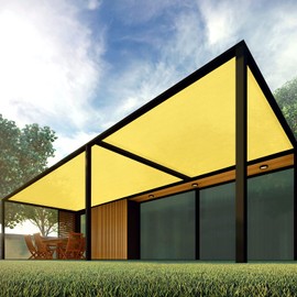 Patio Paradise Sun Shade Cloth 6/8/12 FT Fabric Roll Tarps Pergola Replacement Cover Shade Canopy Sail Screen for Outdoor Backyard Deck Porch, Light Yellow, 6' x 82'