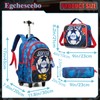 Kids Rolling Football Backpack for Boys Trolley Suitcases Luggage Travel