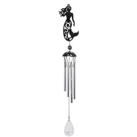 GSC 31103 25 Inch Metal Wind Chime Black Mermaid