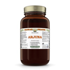 Arjuna (Terminalia Arjuna) Dry Bark Glycerite, Made in Hawaii, Organic Raw Materials, All Natural, Vegan, Lab Tested Alcohol-Free Liquid Extract - 32 fl.oz