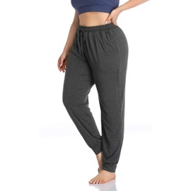 ZERDOCEAN Women's Plus Size Casual Lounge Yoga Pants Comfy Relaxed Joggers Pants Drawstring with Pockets Darkgray 4X