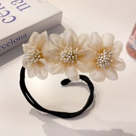 Forahome Bun Hair Maker, Easy Bundle, Set of 3, Cute Hair Ornament, Pearl, For Long Hair, Flower Pattern, Hair Accessories, Women's, Bun Goods, Hair Band, Korean Style, Hairpin, Easy to Use, Hair