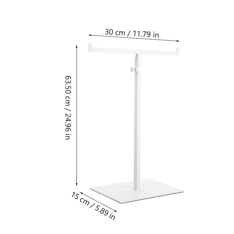 DEARMAMY T-Shaped Display Stand Purse Display Stand Stainless Steel Adjustable