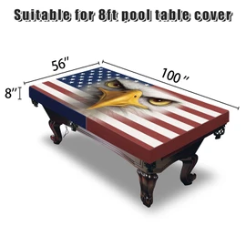 Pool Table Cover, Waterproof & Dustproof Outdoor/Indoor Pool Table Accessories，Billiards Accessories Polyester Taffeta Cloth Table（8ft）