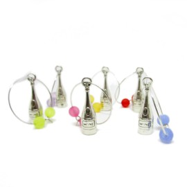 Set of 6 Wine Glass Charms, Cute Bottle Markers for Glasses - Valentines Day Gift for Mom