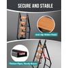 WOA WOA 4 Step Ladder, Ladders for Home, Anti-Slip Pedals,