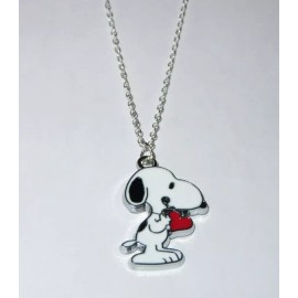 Unbranded Snoopy Heart Metal Charm Pendant Necklace with 17" Chain