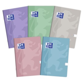 Oxford Touch Pastel A5 Notebook 60 Sheets Ruled (Pack of 5)