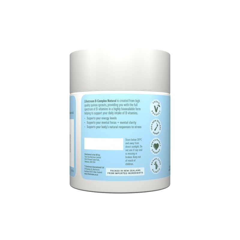 Lifestream B-Complex Natural Bioavailable B Vitamin Supplement from Quinoa Sprouts