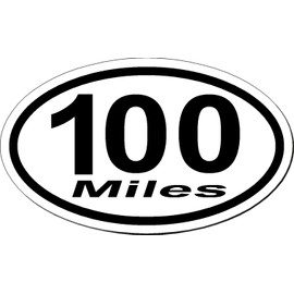 Marathon 100 Miles, I Make Decals®, car, auto, Truck, Pick up, Window, 3"x5" Oval Euro, Decal, Sticker