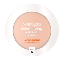 Neutrogena SkinClearing Mineral Acne-Concealing Pressed Powder Compact, Shine-Free & Oil-Absorbing Makeup with Salicylic Acid to Cover, Treat & Prevent Acne Breakouts, Nude 40, 38 oz (Pack of 2)
