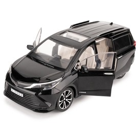 BGHSCA 1:24 Sienna Car Model, Alloy Pull Back Diecast Toy Car with Sound and Light, Collection Model Car for Children, Boys, Girls and Adults, Gift Black