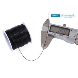 Pandahall 75.5 Feet Tarnish Resistant Copper Wire 24 Gauge Jewelry Beading Craft Wire for Jewelry Making (Black)