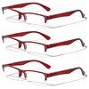 V.W.E. 3 Pairs Rectangular Half Rim Reading Glasses - Simple