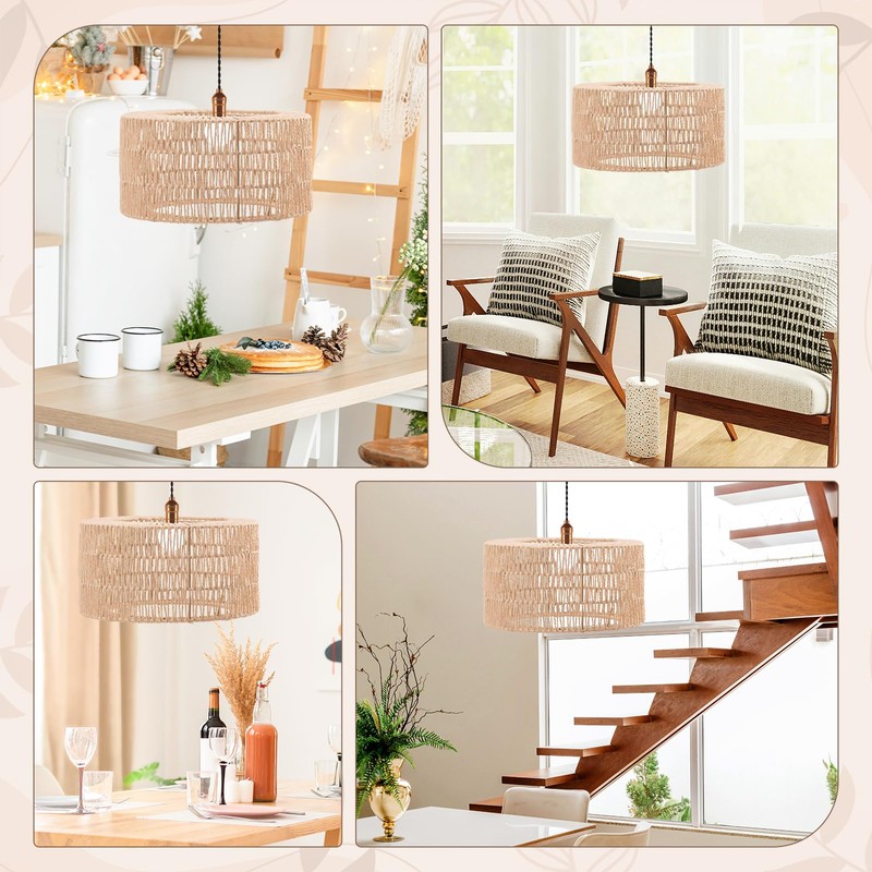 Colcolo Paper Rope Lampshade Boho Lampshade Boho Pendant Lamp Shade