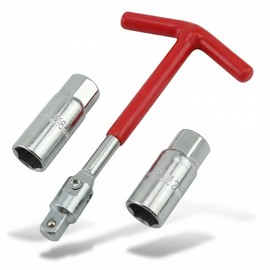 LOOTOOLS 3 PCS Spark Plug Socket Wrench Set, 13/16" & 5/8" Spark Plug Socket, 3/8" Drive Spark Plug Removal Tool for Motorcycles, Lawn Mowers & Small Motor Vehicles