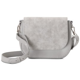 Expatrié Women's Small Shoulder Bag - Louise Medium - Modern Crossbody Bag Made of Vegan Leather - Bag for City Going Out - Adjustable Shoulder Strap, gray