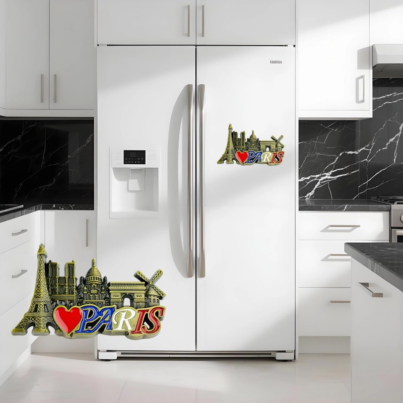 Tivleed Paris Souvenir Metal Fridge Magnet - 3D Iconic French