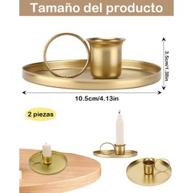 2 Piezas Porta Velas, Candelabros Para Velas, Porta Vela Decorativo Para Mesa, Exquisito y Elegante, Muy Adecuado Para Una Variedad De Escenas Como Cenas Románticas y Decoración Del Hogar (Oro)