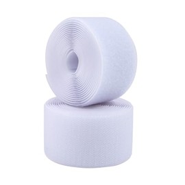 MYUREN 1-1/2 Inch Sew on Hook and Loop Strips | Easy to Sew | Excellent Grip | Non-Adhesive Back Nylon Fabric Fastener Strips for Clothing Sewing Crafts and DIY Projects, White, 1-1/2in x 3yd