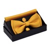 Mens Solid Gold Bow tie for Wedding Pre-tied Yellow Bowtie