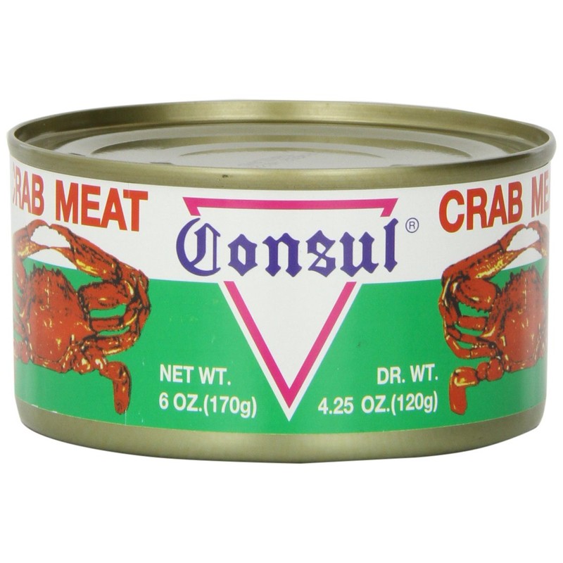 Roland Foods Consul Crab Meat in Water, 6 Ounce Can,