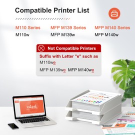 v4ink 141A 141X Toner Cartridge (with CHIP) Replacement for HP 141A W1410A W1410X 141X Black Toner Cartridge use for HP Laserjet M110w MFP M139w M140w Priner, High Yield 2,000 Pages-2 Pack