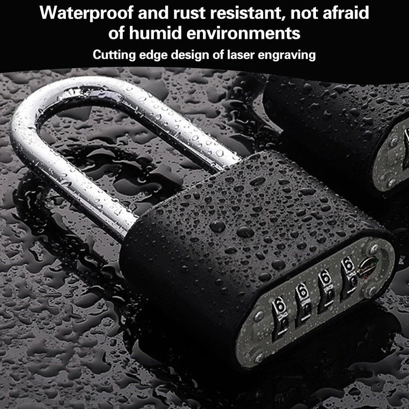 Combination Padlock Thick Long Shackle Weatherproof Outdoor Heavy Duty Padlocks