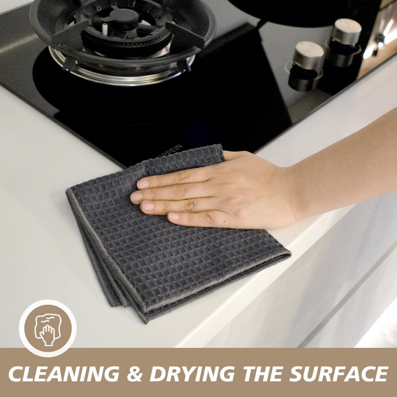 SINLAND Microfibre Cloth Dish Cloth Waffle Towels Dish Cloth Reusable