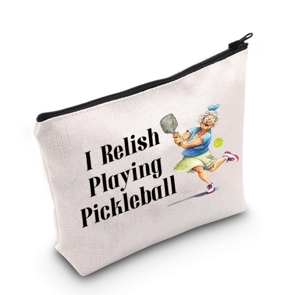 Pickleball Player Gift I Relish Playing Pickleball Cosmetic Bag Pickleball
