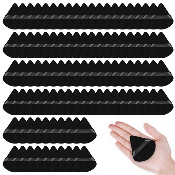 100 Pcs Face Soft Makeup Sponge Triangle Powder Puffs Black
