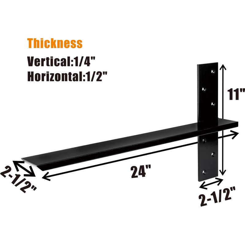 （2-Pack） Free Hanging T Shelf Bracket, Solid Heavy Duty Steel