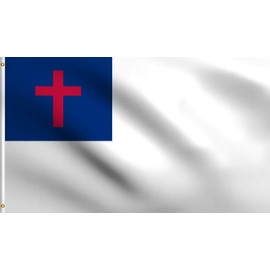 DMSE - Bandera de cristianismo cristiano para bautizo (100% poliéster, 100 D, resistente a los rayos UVA, 3 pies x 5 pies), 2' X 3' Ft Foot, 2' X 3' Ft Foot