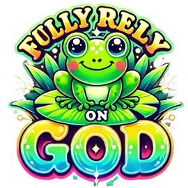 Fully Rely On God Temporary Tattoos, Set of 50, Frog Design