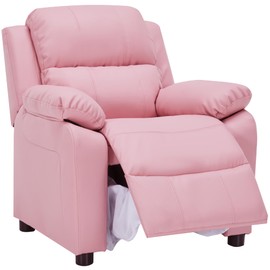 SNUGWAY Macaron Kids Reclining Chair Recliner Dual Storage Armrest Leather Sofa Toddler Youth Children Child Ages 2-8