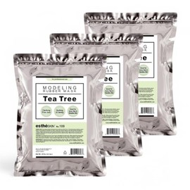 estheSKIN (3 Pack) Peel-Off Modeling Rubber Mask – 35oz (1kg) K-Beauty Skincare, Made in Korea, Hydrating & Firming Facial Treatment, Professional Quality (Pack of 3, 109.Tea Tree)