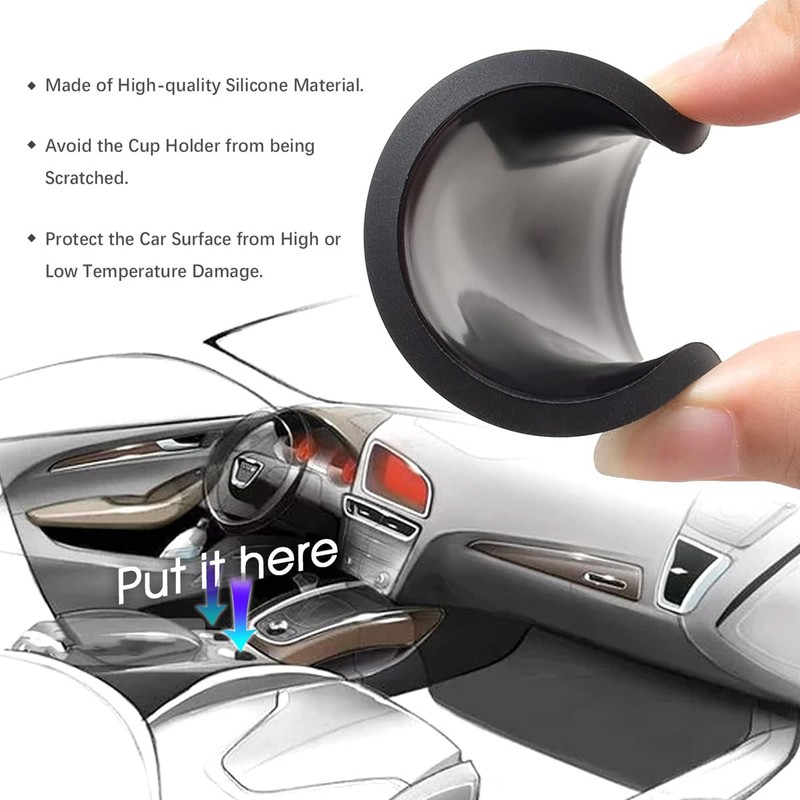 2 Pack Car Cup Holder Insert Coasters, 2.75 Inch Universal