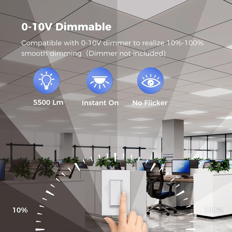 AIKVSXER 2 Pack 2x2 LED Flat Panel Light - Selectable