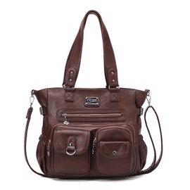 KL928 Large Purses for Women Shoulder Bag Tote Handbags Stylish Vegan Leather Hobo Bags Ladies (01-Coffee)